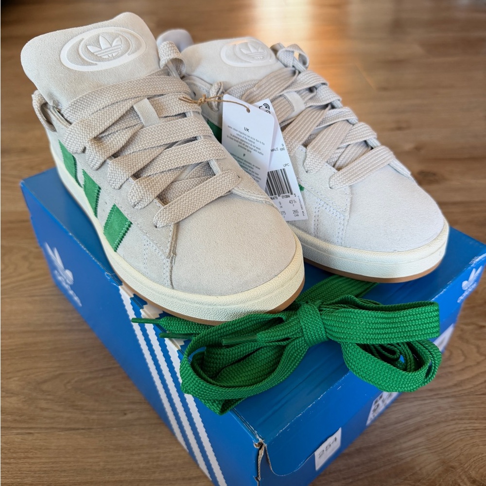 Adidas Campus 00’s Sneakers in Cream and Green